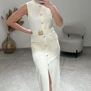 NWT ‼️ Zara Belted Crepe Midi Dress